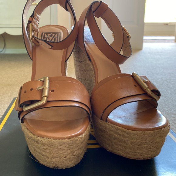 Pour La Victoire Jacqueline luggage nude platform sandals with ankle strap 9M - Picture 11 of 13
